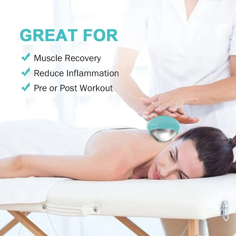 FlexVibe IceRoll™ – 360° Stainless Steel Massage Ball - Soothe Soreness. Enhance Recovery. Anytime, Anywhere.